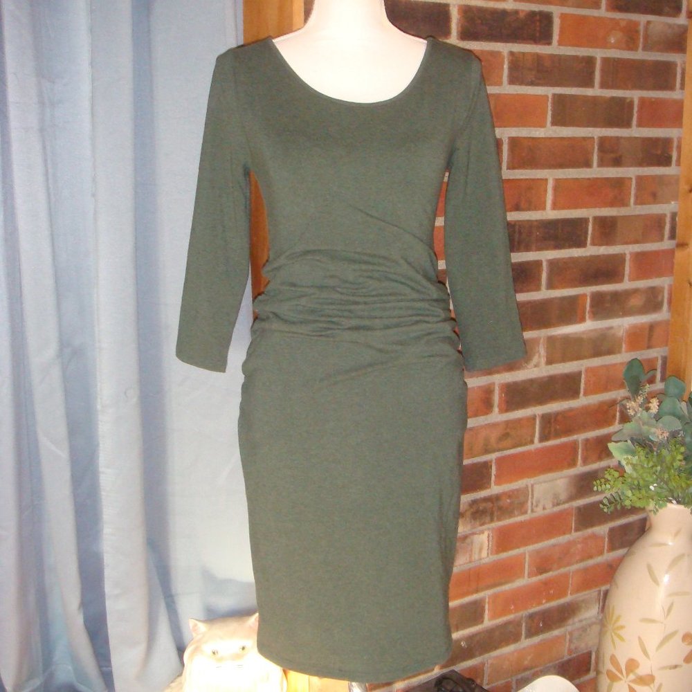 Isabel Maternity 3/4 Sleeve Ruched Sides Dress XS